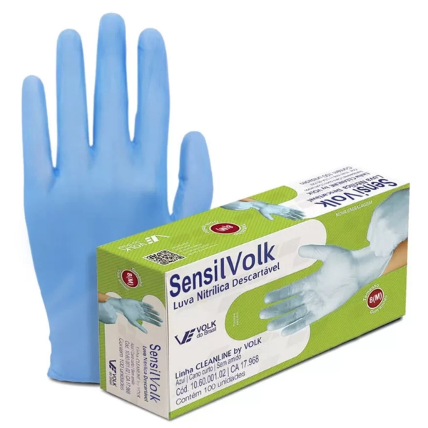 Luva Nitrílica Azul p/Químicos cx/100